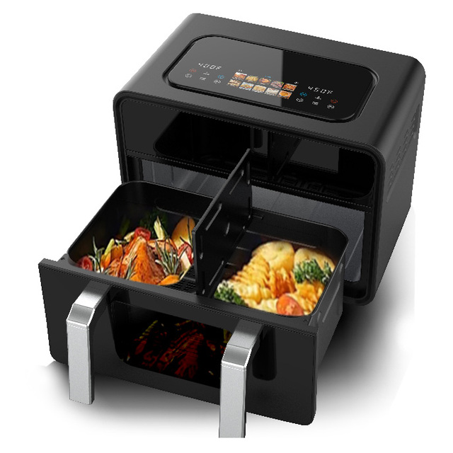 High Quality Big Capacity 10L Double Basket Friggitrice Ad Aria Independent Baskets Dual Zone Air Fryer Oven