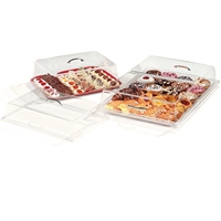 Couverture de gâteau rectangulaire transparente écologique en acrylique, plateau à pâtisserie transparent, couvercle de présentoir à gâteau transparent pour table de desserts de fête