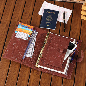 Joyir Genuine <b>Leather</b> Notebook Loose-leaf Business Office Card Holder Red Multifunctional Replaceable Refill - Product Image 1