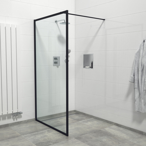 Paroi <span class=keywords><strong>de</strong></span> douche encastrée en aluminium transparent pour hôtel, avec receveur rectangulaire, design moderne - Product Image 3