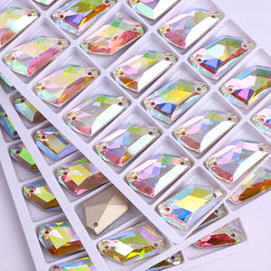 พลอยเทียมคริสตัลแบบไม่ใช้ความร้อนสูง10สี + de-Art AB หินเย็บติดด้านหลังแบบเรียบมีประกายวิบวับสำหรับตกแต่งงานแต่งงาน - Product Image 6