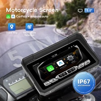 Podofo Écran intelligent pour moto 5 pouces, navigation GPS sans fil CarPlay Android Auto, dispositif TPMS avec bouton physique pour les livreurs