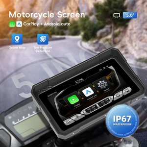 Podofo Pantalla Inteligente para Motocicleta de 5 Pulgadas, Dispositivo de Navegación GPS con CarPlay Inalámbrico y Android Auto, Botón Físico TPMS para Repartidores - Product Image 2