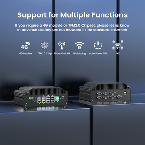Fanless Industrial Mini PC 4 Ethernet RS232 RS485 COM <strong>Network</strong> Server Ubuntu Firewall Router GPIO 12V Phoenix Terminal <strong>Computer</strong> - Product Image 6