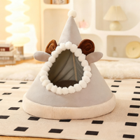 Commande en gros Lit pour animaux de compagnie en forme de yourte respirant écologique pour chats et chiens Maison pour animaux de compagnie de taille moyenne/grande Design unique toutes saisons