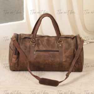 Bolsas de Lona de Cuero Genuino para Hombre, Unisex, Impermeables, Deportivas, Portátiles, de Viaje, con Logotipo Personalizado, Equipaje de Fin de Semana, Forro de Poliéster OEM - Product Image 2