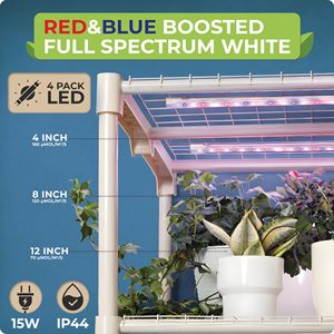 <span class=keywords><strong>Serre</strong></span> d'intérieur Carpathen à 4 niveaux avec éclairage de culture, 2 tapis chauffants, 4 bandes LED à spectre complet dimmables 15W, <span class=keywords><strong>mini</strong></span>-<span class=keywords><strong>serre</strong></span> avec couverture en PVC zippée - Product Image 3