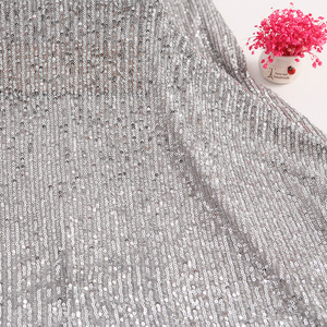 Largeur 130 cm Polyester paillettes colorées broderie perles brillantes tissu en maille tulle lourd dentelle tissu pour robe de mariée cheongsam - Product Image 6