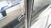 Toption Support de verre en acier inoxydable 304 en forme de D, pince de fixation pour rampe d'escalier, finition satinée, main courante réglable pour balustrade et verre de terrasse