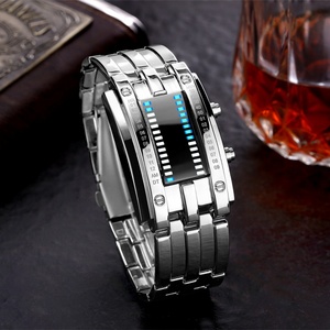 Nouvelle montre de mode LED Iron Man à double affichage binaire, montre de luxe à affichage LED, montre en acier inoxydable, montre numérique pour hommes - Product Image 2