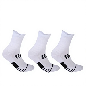 Chaussettes blanches en spandex, absorbantes, respirantes, unies, imprimées en sérigraphie, pour le basketball, été, adultes - Product Image 3