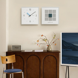 Wozoom Wall <b>Clock</b> Square <b>Battery</b> Operated Wooden Frame Living Room Decoration - Product Image 1