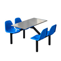 Ensemble table et chaises de salle à manger moderne en acier inoxydable pour 4 personnes, multifonctionnel pour l'école, l'hôtel, l'appartement, la restauration
