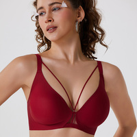 Soutien-gorge sans fil à lacets en dentelle en V profond Confort sans couture pour un port quotidien sexy