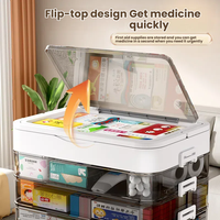 Trousse de premiers soins moderne de 30cm à usage domestique Boîte de rangement multifonctionnelle pour médicaments et médicaments d'aide médicale d'urgence domestique
