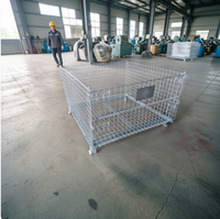 Cage de transport pliable en treillis métallique galvanisé robuste avec fermeture à loquet pour conteneur de marchandises, idéale pour entrepôt en Chine