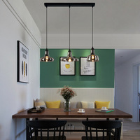 Suspension de restaurant au design nordique, luminaire artistique noir à trois têtes, lampe de comptoir de bar, lampe de chevet pour chambre