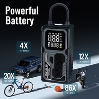 New Design ABS Mini Automatic Large LED Display 12V Fast Inflate Portable Car Tyre Air Compressor Wireless Tire Inflator