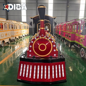 Tren eléctrico sin rieles de Metal Rojo Negro Centro comercial Paseo en tren para niños Paseos en tren eléctrico para niños - Product Image 4