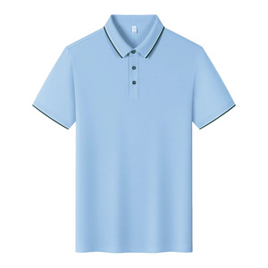 Customized Polo Shirt Solid Color Polyester Short Sleeve Contrast Trim Daily Wear - Product Image 4