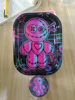 Lumière LED étui transparent briquet coupe-vent flamme rouge kuromi pipe hello kitty cartoon smoking cigarette rolling tray grinder
