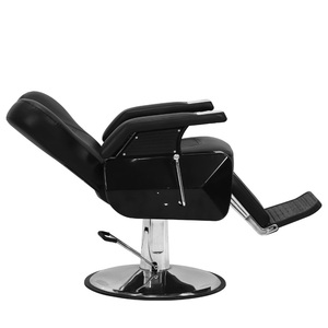 Sillón de Barbero Profesional Sillas de Peluquería con Bomba Hidráulica en Cuero Sintético Negro para Hombre - Product Image 6