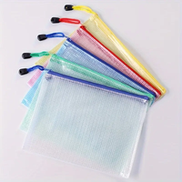 Carpeta de archivos con cremallera de malla A4 transparente personalizable impermeable PVC Oficina escuela papelería bolsa para documentos