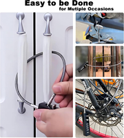 Antivols à câble avec combinaison, antivol à câble à 4 chiffres, antivol à câble en acier pour clôture extérieure, petits vélos, casiers, armoires