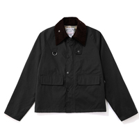 Veste Courte en Toile Cirée Fine Éco-Responsable Vintage Safari Vert Olive Sauge pour Extérieur Pêche Coupe-Vent Utilitaire Tactique Chasse