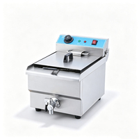 Friteuse de comptoir électrique commerciale 16L à réservoir unique, contrôle précis de la température, acier inoxydable de qualité alimentaire, multi-anneaux