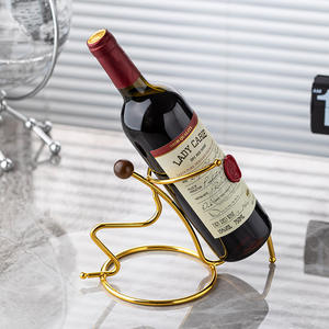 Soporte creativo de hierro para exhibir botellas de vino, estilo simple, decorativo para sala de estar, diseño invertido. - Product Image 5