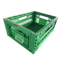 Caisse Pliable en Plastique pour Supermarché, Caisse à Légumes Empilable pour l'Agriculture, Panier de Rangement Pliant en Plastique