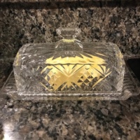 Beurrier en verre cristal avec couvercle, récipient de rangement alimentaire rectangulaire transparent pour comptoir de cuisine