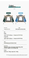 Tente de camping extérieure pliable automatique hexagonale en Oxford imperméable