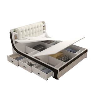 High Quality Gas Lift Storage Bed Flame King Size Double Bed with Storage