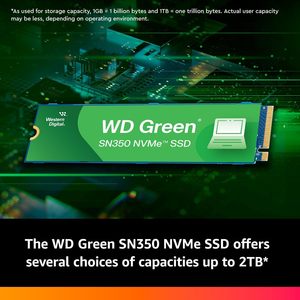 สำหรับ WD 500GB สำหรับ WD Green <span class=keywords><strong>SN350</strong></span> <span class=keywords><strong>NVMe</strong></span> สถานะของแข็ง Drive-Gen3 PCIe M.2 2280สูงถึง2,400เมกะไบต์/วินาทีสำหรับแล็ปท็อปสินค้าใหม่ - Product Image 3