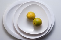 Plaques de mélamine de forme triangulaire légères pour fruits de salade de dessert