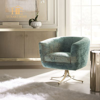 Fauteuil moderne nordique en velours, fauteuil de salon, fauteuil pivotant pour canapé simple, vente en gros directement de l'usine