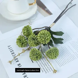 ดอกไม้ประดิษฐ์ 3 ก้าน ดอกเบญจมาศปิงปอง ดอกไม้ขนาดเล็ก ช่อดอกแดนดิไลออน สำหรับงานแต่งงาน บ้าน โรงแรม <span class=keywords><strong>สวน</strong></span>กลางแจ้ง - Product Image 6