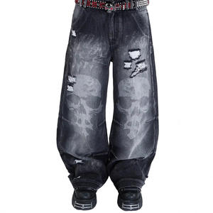 Pantalones Vaqueros Vintage Personalizados de Estilo Urbano Y2K para Hombre, Pantalones Vaqueros Anchos con Estampado de Estrellas, Estilo Gótico, al por Mayor, Corte Bootcut y Nueva Moda - Product Image 1