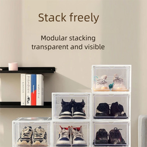 Bán buôn rõ ràng hộp lưu trữ giày Stackable Túi xách hiển thị trường Hợp Sneaker Giày hộp Giày giá với nắp - Product Image 3
