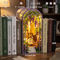 Kit de maison miniature DIY Minihaven 3D Book Nook Jardin de glycine violette Insert de étagère en bois Jouet Cadeau