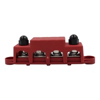 Barre omnibus 150A, bloc de distribution d'alimentation 4 voies, barre omnibus électrique en cuivre avec goujons M6 pour voiture électrique, camping-car, marine, solaire