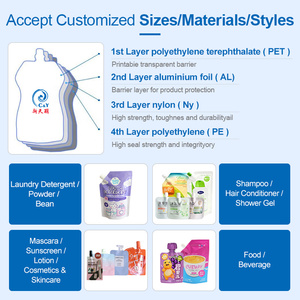 Bolsa de Embalaje <span class=keywords><strong>para</strong></span> Detergente de Lavandería con Boquilla, Recargable, Reciclable, con Diseño de Logotipo Personalizado, Venta al por Mayor de Fábrica - Product Image 6