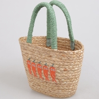 ESiVON Sac et panier de rangement multifonctionnel personnalisable en jacinthe d'eau naturelle et corde de coton, écologique, pour enfants