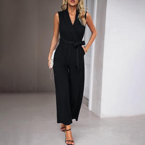 Sleeveless <strong>Romper</strong> Women Foreign Trade Women's Casual commuter Pants <strong>Lace</strong>-up <strong>Romper</strong> - Product Image 3