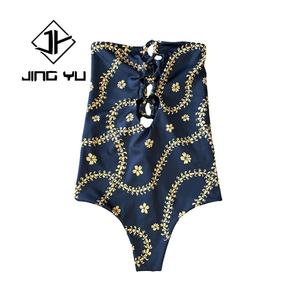 ชุดว่ายน้ำบิกินี่ลายฮาวายแบบสายรัด ผลิตจากโรงงานขายส่ง รับผลิตตามแบบ OEM ชุดว่ายน้ำไนลอน - Product Image 2