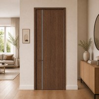 Porte de cuisine intérieure en bois d'ingénierie moderne, composite bois massif, insonorisée, imperméable, anti-bruit, anti-humidité