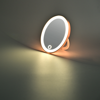 Miroir de maquillage portable LED ovale multi-éclairages, mini miroir cosmétique personnalisé à main, miroir de poche pour sac à main