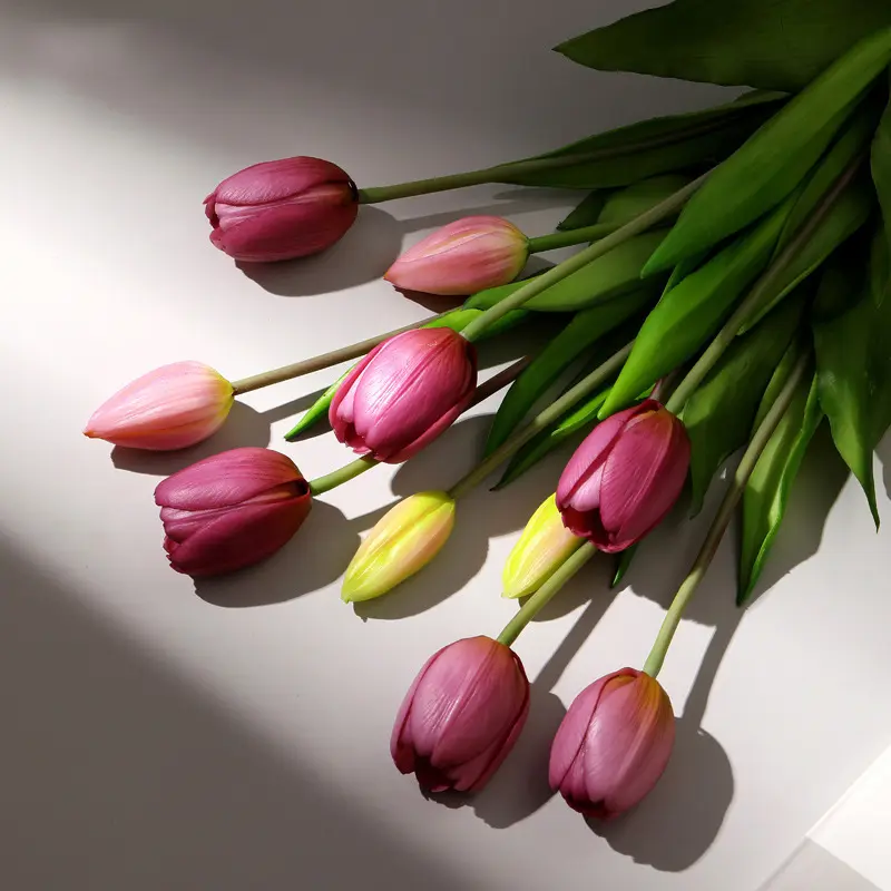 Artificial 5 pcs bunch PU real touch high quality tulip simulation fakes tulip bouquet